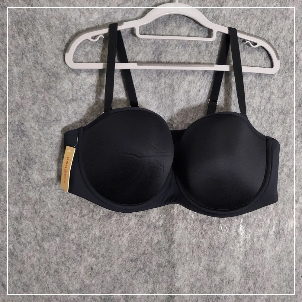 ThirdLove Bra Women 44B Black 24/7 Classic Strapless Multi-Way Underwire NWT